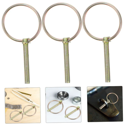 8 Pack Lynch Pin Kit Beefy Heavy Duty Ring Pins For Trucks Trailers Mowers And Farm Equipment Secure Fixes That Last Durable Wear-Resistant Spring-Loaded Design Built Tough For Real World Use, three steel ring pins