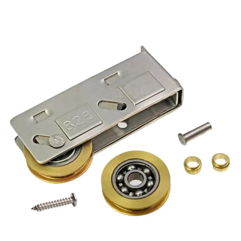 4 Pack Heavy Duty Sliding Screen Door Rollers With Stainless Steel Track Wheels And Copper Bearing Pulleys, includes rollers and screws.