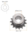 15 Tooth Roller Chain Sprocket 3/8 Inch Pitch With 18mm Bore For Motor Drive A3 Carbon Steel Gear