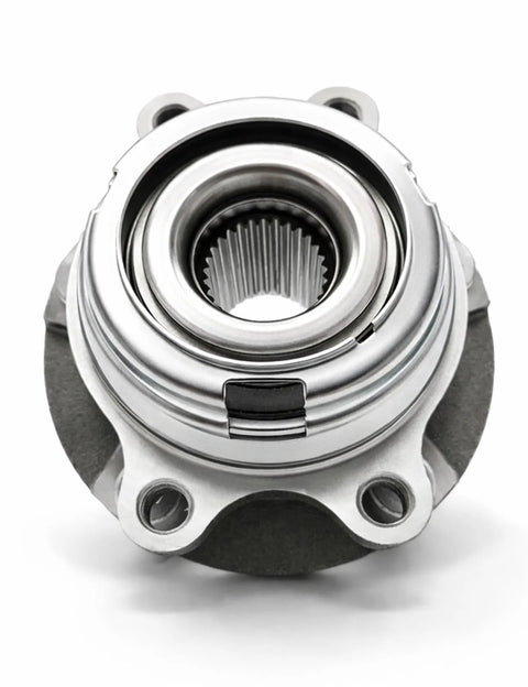 Front view of the Beef Up Your Nissan Altima With This Front Wheel Bearing Hub Assembly 2.5L 29-Spline 5-Lug Front Hub For 2007 To 2013 Sedans And S Coupe With 2 Year 36,000 Mile Limited Coverage
