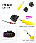 4 Pack Ignition Coil Connector Repair Kit Fits VW Passat Tiguan Beetle Golf Jetta And Audi A3 A4 A5 A6 Q7 TT R8 Harness Plug Replacement 4B0973724 Direct Fit, showing needle extractor and connectors.