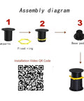 Assembly diagram for Heavy Duty Adjustable Bed Support Legs Built Tough, showing parts and installation steps.