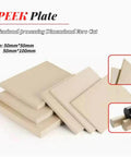 Hard Wearing PEEK Plate Material Engineering Plastic Sheet 50x50mm Or 50x100mm, 3mm To 20mm Thick, stacked for display.
