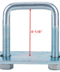 Heavy Duty Leaf Spring Clamp Kit Fits Up To 3 Inch Wide Springs Locks Leaves Tight For Super Axle Torque Control And Sturdy Suspension Stability, 4 Pack U-bolt 4-1/8 inch