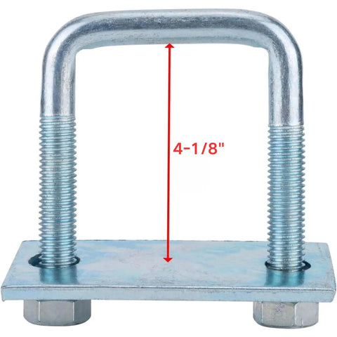 Heavy Duty Leaf Spring Clamp Kit Fits Up To 3 Inch Wide Springs Locks Leaves Tight For Super Axle Torque Control And Sturdy Suspension Stability, 4 Pack U-bolt 4-1/8 inch