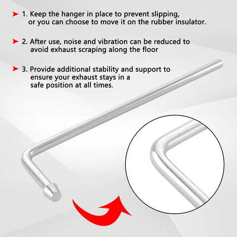 Exhaust Hanger Rods 9.5 Inch Long 90 Degree Bent Weld On Steel 2 Piece Set 3/8 Inch Thick Zinc Plated Low Carbon Steel Mounts
