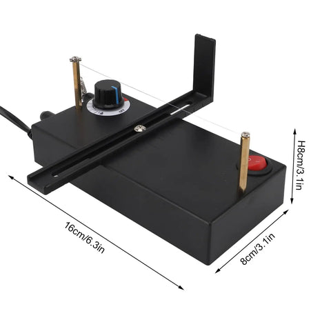 Hot Ribbon Cutter With Adjustable Heat 100 To 600 C, Portable Electric Rope Cutter For Ribbons And Lace, side view dimensions shown