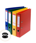 Top Shelf Chicago Screws M4 X 3mm 50 Pack Cross Binding Rivets For Leather Crafts And Scrapbook Albums Heavy Duty Steel With Slick Matte Black Coating No Nonsense Fasteners Straight Fire next to colorful binders.