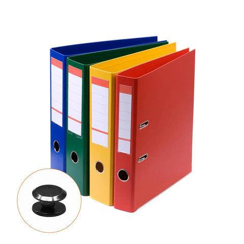 Top Shelf Chicago Screws M4 X 3mm 50 Pack Cross Binding Rivets For Leather Crafts And Scrapbook Albums Heavy Duty Steel With Slick Matte Black Coating No Nonsense Fasteners Straight Fire next to colorful binders.