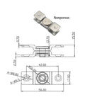 Stainless steel damping torque hinge with free stop and 360-degree rotation, 1 pc, Amazon