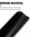 Close-up of black 12-inch lathe tool rest rail for woodturning