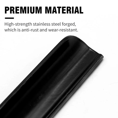 Close-up of black 12-inch lathe tool rest rail for woodturning