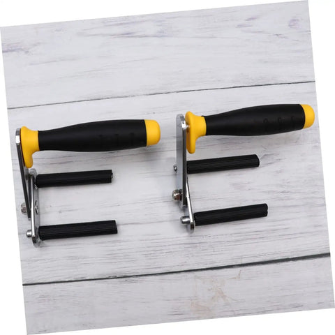 Portable Gypsum Board Lifter Set With Adjustable Angle Grip For Hassle Free Drywall And Ceramic Tile Transport Labor Saving Lightweight Carry Tool No Sweat Material Handling, featuring two grips.