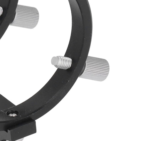 Close-up of Finder Scope Mount For Telescopes Adjustable Bracket with screws for 42-58 mm finders, black finish