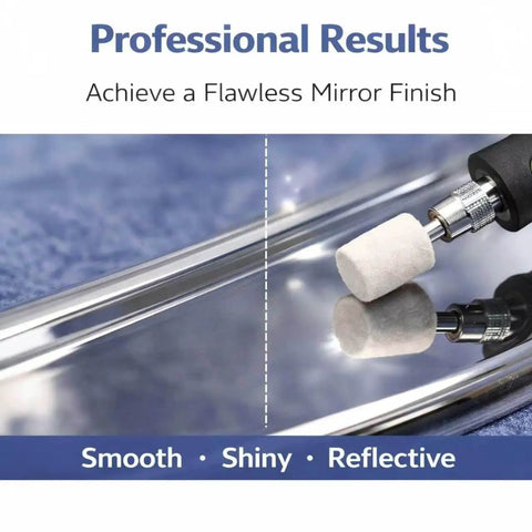 Buffing Wheel Polishing Bits Kit For Rotary Tools One Eighth Inch Shank used on metal for mirror finish