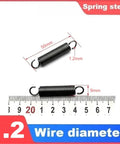 Stainless Steel Tension Springs Set, 5 Piece Heavy Duty Extension Hook Wire 1.2mm Diameter, 50mm length, shown with ruler.