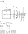 Detailed dimensions and specifications of Heavy Duty Helical Gear Planetary Reducer Real Deal Servo Motor Speed Drive Unit.