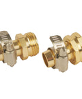 Close-up of 4 Pack Garden Hose Repair Kit With 3/4 Inch And 5/8 Inch Hose Couplers, Aluminum Mender Set, showing couplers and clamps.