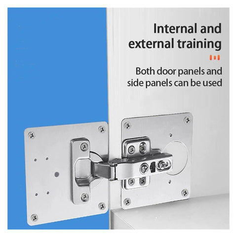 1 Pack Rotating Concealed Hinge Repair Plate for Cabinets and Cupboards installed on side panel