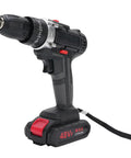 Heavy Duty Brushless Cordless Drill And Driver Workhorse Combo Featuring 350 Watt Motor And 1450 Rpm Speed For Knockout Performance On Wood Brick And Plastic Without Drama, side view with battery.