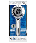 Pure 7 Setting Filtered Shower Handle in package, chrome finish, Watersense certified