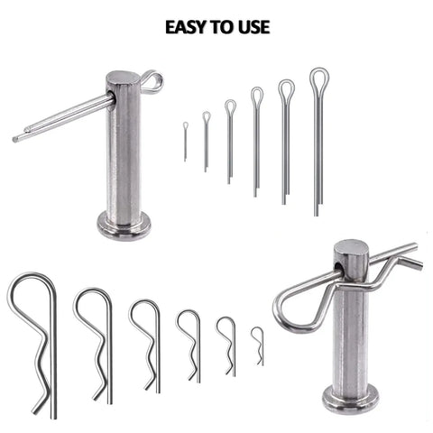 250 Piece Cotter Pin Hairpin R Clips Assortment Kit Beefy Heavy Duty Zinc Plated Steel Spring Fasteners Hitch Pins Clips Locking Set
