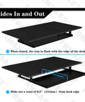Smooth As Butter Under Desk Keyboard Tray With Heavy Full Extension Slides Wooden Pullout Work Platform For Clearing Desk Clutter Big Upgrade For Streamers Coders And Gamers 30 Inch Black showing sliding mechanism and flush design.