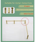 Totally Bulletproof Brackets 4 Pack Adjustable Shelf Supports With Posts And Screws Plus 46 Inch Spindle Fence Kit showing golden corner connection examples.