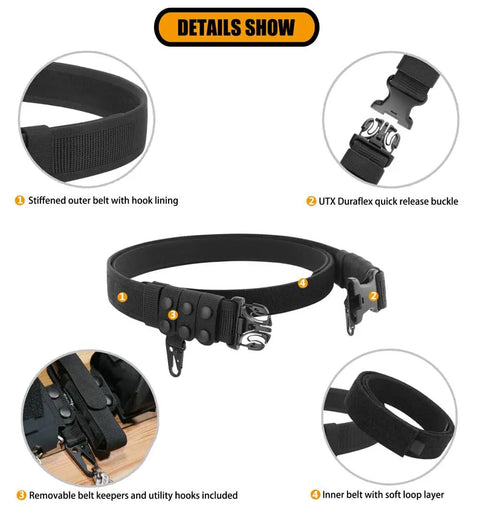 Heavy Duty 2 Inch Duty Belt For Law Enforcement With Outer And Inner Belt System Belt Keepers Ready To Roll Police Belt Setup