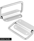Stainless Steel Chest Pull Handles 10 Pack 80mm Long By 45mm Wide Rust Resistant Durable For Toolboxes, close-up view of handles