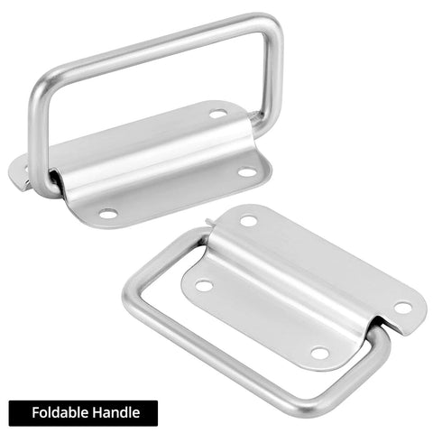 Stainless Steel Chest Pull Handles 10 Pack 80mm Long By 45mm Wide Rust Resistant Durable For Toolboxes, close-up view of handles