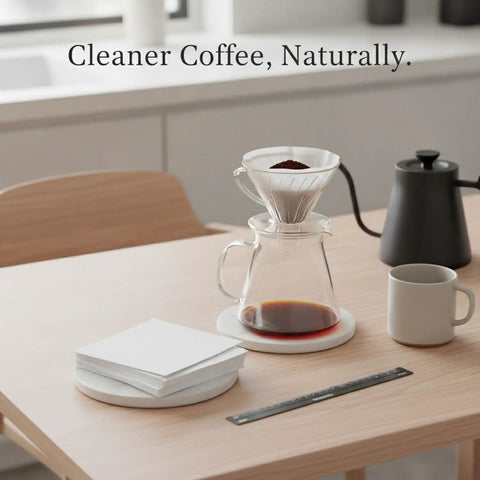 Square Lyocell Pour Over Coffee Filters 50 Pack Disposable Cone Dripper Papers for smooth coffee extraction.