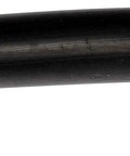 Front driver-side brake hydraulic hose, black rubber with metal mounting bracket.