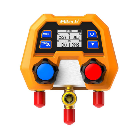 Digital Manifold Gauge For HVAC And Refrigeration Systems With 3 Ports LCD Display And Temperature And Pressure Readouts