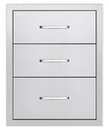 Outdoor Kitchen Drawers Stainless Steel Triple-Access Modular Cabinet For BBQ Island And Patio Grill Station front view