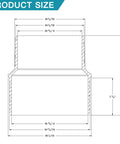 Essential 5 In To 4 In Hose Reducer Adapter dimensions diagram showing sizes for proper fitting in dust collection systems.
