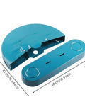Heavy Duty Steel Cutting Machine Guard With Thickened Belt Plate for Metalworkers and Shops, blue, with measurements shown