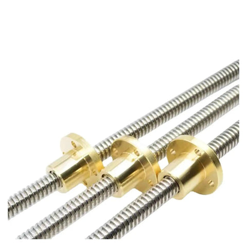 Beefy Ball Screw With Nut 1Pc T14 Trapezoidal Rod Lead Screw Thread 14mm And 6mm Lead Brass Nut Length From 100mm To 600mm For CNC Machines
