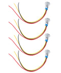 Lit Brightness Round LED Indicator Lights Prewired Common Cathode 10mm Panel Mount 3-6V Multicolor For Automotive CNC Industrial Control Applications Today, four units displayed with wires
