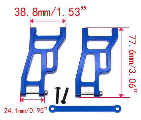 1967 Chevy C10 Drag Slash RC Crawler Front and Rear Suspension Arm Set Aluminum Alloy Upgrade Replacement Blue components