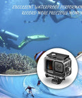 Waterproof Action Camera Housing For 13 12 11 10 9, 196 Feet Deep Underwater Case With Anti Fog, Rugged Full Metal Frame displayed