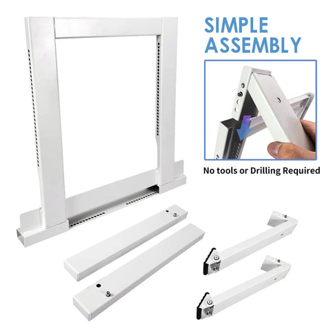 Heavy Duty Window Air Conditioner Support Bracket No Drilling, Universal Adjustable Fits Most 22 To 38 Inch Window Openings, Wall Thickness 4 To 11 Inches, Epoxy Coated Steel Prevents Rust, Supports Up To 200 Lbs