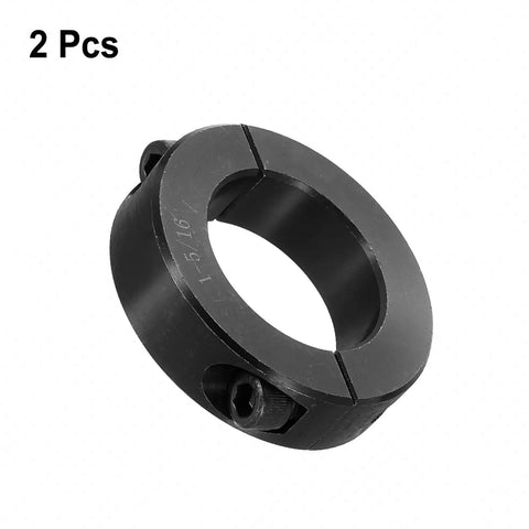 Double Split Shaft Collar For 1-5/16 Inch Shaft, Two Piece Clamping Collar, 2-1/8 Inch OD, black oxide steel