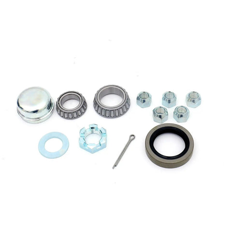 Trailer Hub Spindle Kit For 3500 Lb Axles With 5 Inch Bolt Circle And 5 Lug For 1 3 8 Inch To 1 1 16 Inch Tapered Spindles Set Of 2