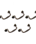 Antique Bail Pulls For Drawers And Cabinets Bronze Zinc Alloy Hardware With 3.1 Inch Center Spacing, 5 pieces on white background