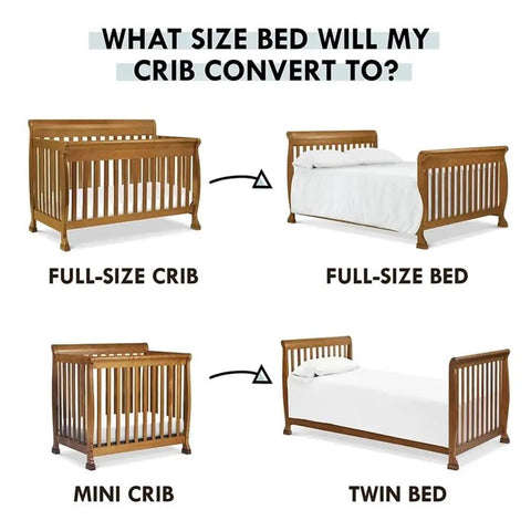 Full To Twin Crib Conversion Kit In Cherry Finish, Solid New Zealand Pine Rails, Fits M5598 And M5501 diagram