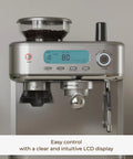 Straight Up Game Changer Espresso Machine With Built In Grinder And Genuine 20 Bar Pressure Stainless Steel Coffee Maker with LCD display.