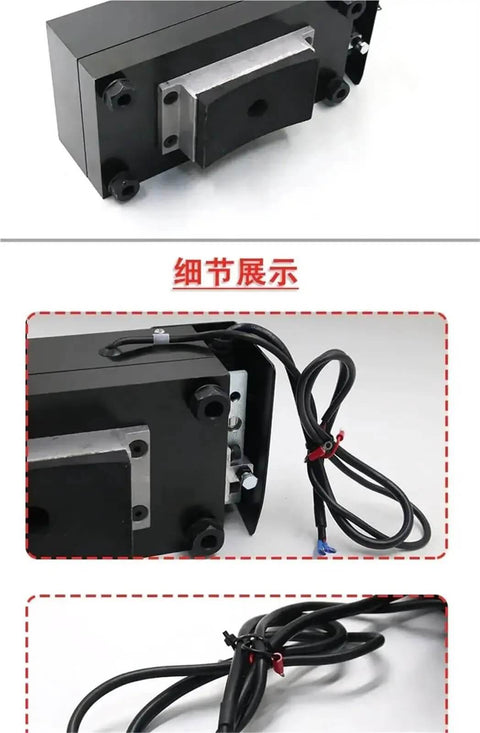 Durable Elevator Brake Electromagnet Block 14E A Compatible Pair showing front and side views with wiring