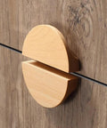 Four Pack Semicircle Wood Cabinet Handles Beechwood Solid Wood Vintage Hardware for kitchen cabinets drawers installed on wood surface