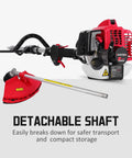Gas String Trimmer 3-In-1 Trimmer Edger And Brush Cutter with detachable shaft for storage